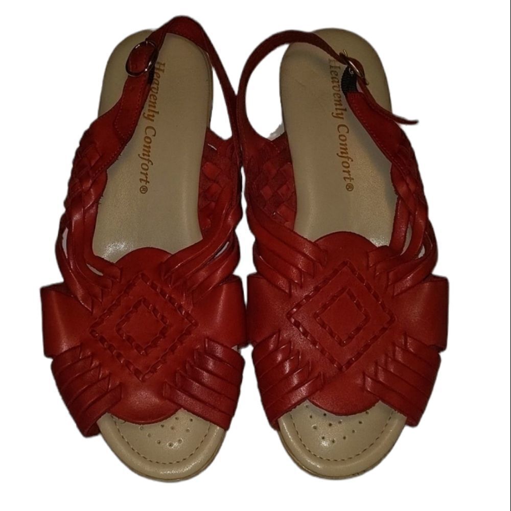 Heavenly Comfort Red woven leather sandals
